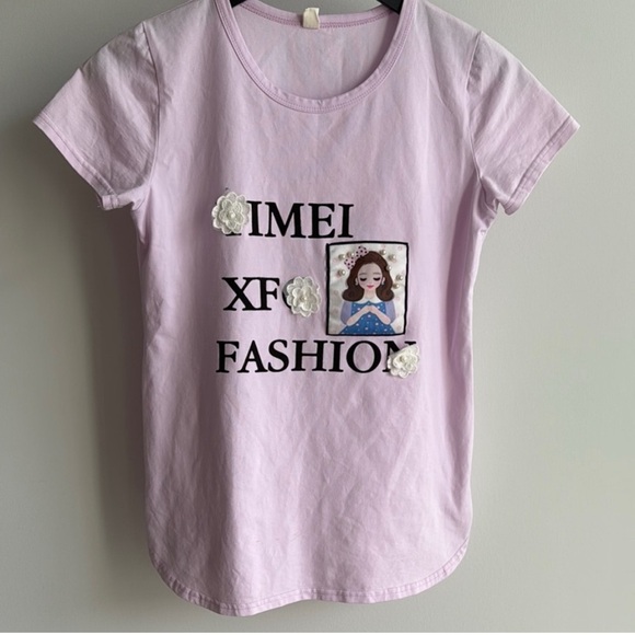 Girls Short Sleeve Tee with Text Design with Excellent condition 3PCS - Picture 3 of 8
